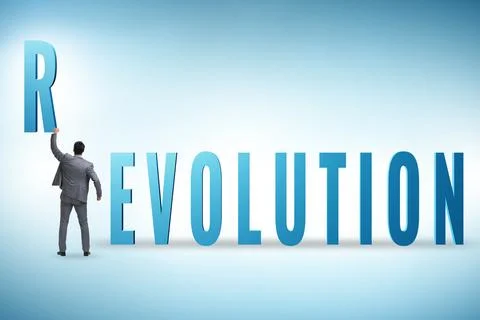 Evolution turning into revolution concept Fotos de archivo