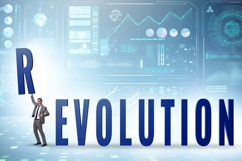 Evolution turning into revolution concept Stock Photos