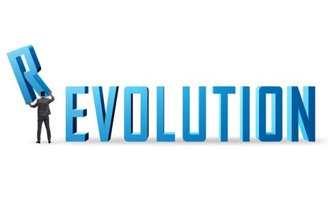 Evolution turning into revolution concept Foto stock