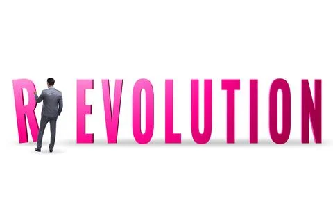Evolution turning into revolution concept Foto stock