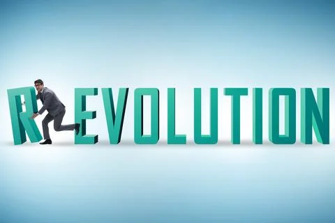 Evolution turning into revolution concept 스톡 사진