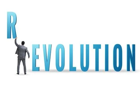 Evolution turning into revolution concept Foto stock