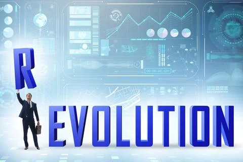 Evolution turning into revolution concept Foto stock