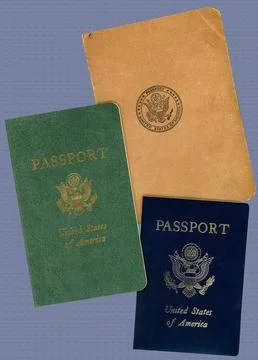 Evolution of US Passport Covers in the 20th Century Stockfoto's