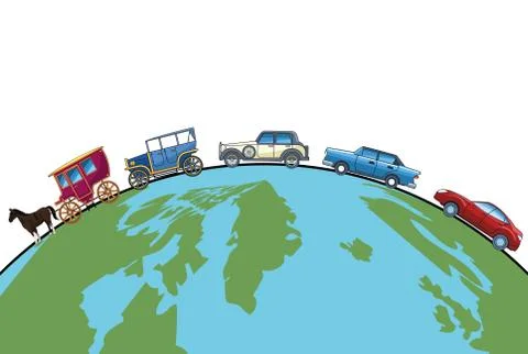 Evolution of vehicles and transport concept poster Illustrazione stock