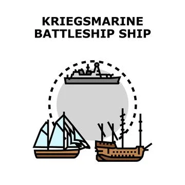 Evolution of watercraft types including modern military vessel Stock Illustration
