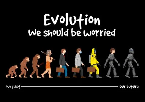 Evolution - we should be worried Stock Illustration