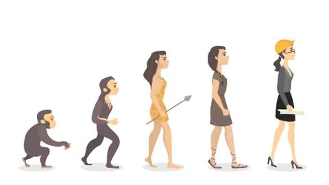 Evolution of woman. イラスト素材