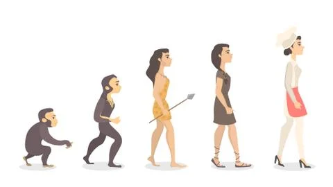 Evolution of woman. イラスト素材