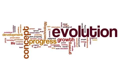 Evolution word cloud concept 스톡 사진