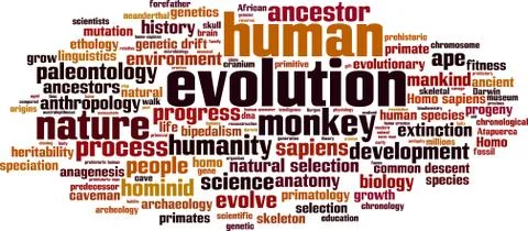 Evolution word cloud 스톡 일러스트