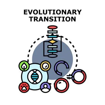 Evolutionary transition process for science and technology Stock Illustration