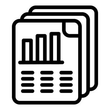 Evolutions report icon, outline style Stock Illustration