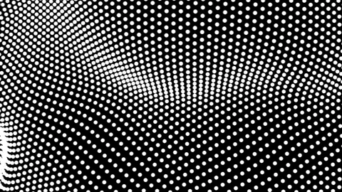 Evolving 3d surface of white dots on a black background loop Video stock 116606343