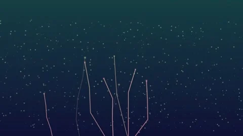 Evolving abstract lines and dots against a dark blue backdrop Stock Footage 326990579