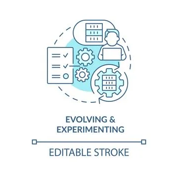 Evolving and experimenting turquoise concept icon Stock Illustration