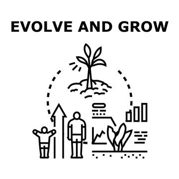 Evolving and growing concept demonstrating progress and development Stock Illustration