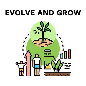 Evolving and growing concept demonstrating progress and development Stock Illustration