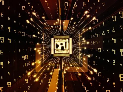 Evolving Computer CPU 库存插图
