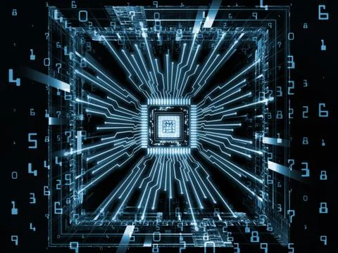 Evolving Computer CPU Stockillustratie