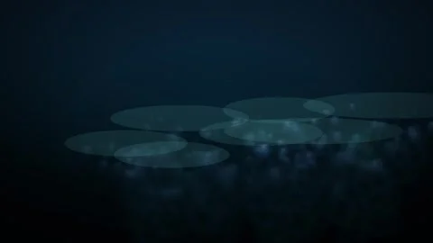 Evolving Digital Circle Loop - Dark Blue Reflective Particle Backdrop Video stock 341956235