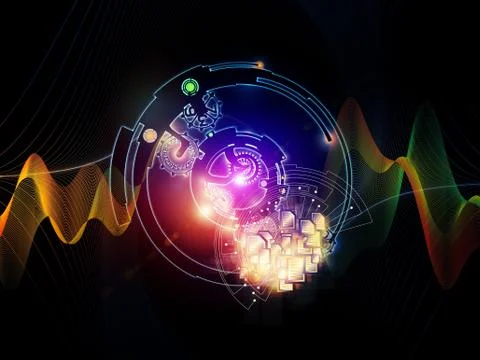 Evolving Digital Processing Stock Illustration