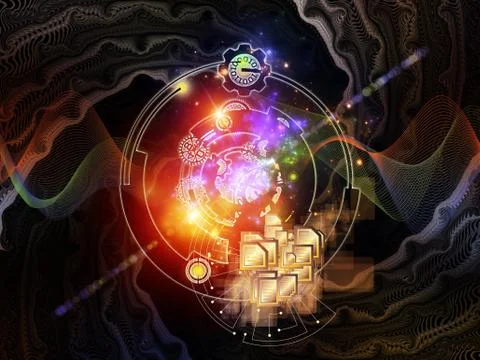 Evolving Digital Processing Stock Illustration