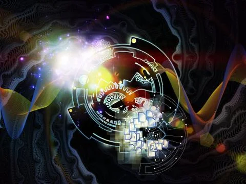 Evolving Digital Processing Stock Illustration