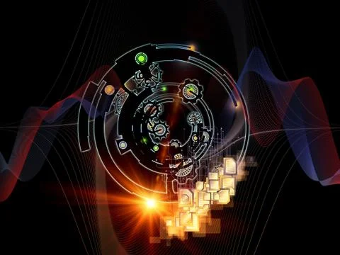 Evolving Digital Processing Stock Illustration