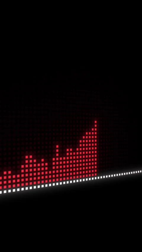 Evolving digital trade graph in red on black backdrop, animated stock market  Vídeos de archivo 309108826