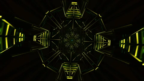 Evolving geometric patterns with abstract strobe lights in a seamless loop Stock Footage 326871173