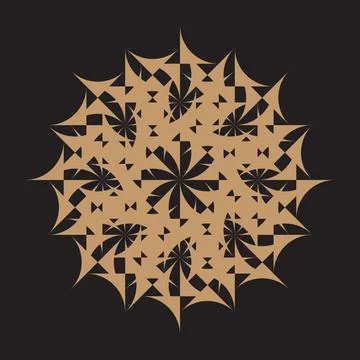 Evolving Geometries Intertwine, Creating a Dynamic, Abstract Radial Symmetry.Spi Stock Illustration