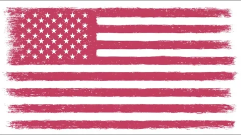 Evolving grunge american flag animation against white background Stock Footage 314666542