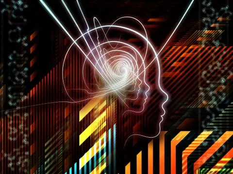 Evolving Human Technology Illustrazione stock