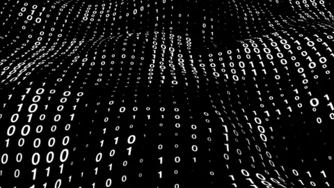 Evolving information 3d shape formed by binary digits Stock Footage 80685486