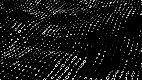 Evolving information 3d shape formed by binary digits 2 Stock Footage