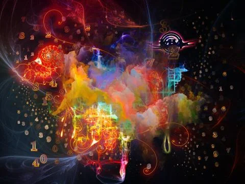 Evolving Math Visualization 스톡 일러스트