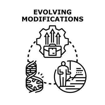 Evolving modifications for business growth and personal development Stock Illustration