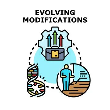 Evolving modifications for business growth and personal development Stock Illustration