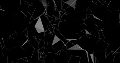 Evolving movable weaves of dots, lines and triangles on a black background Stock Footage 264980509