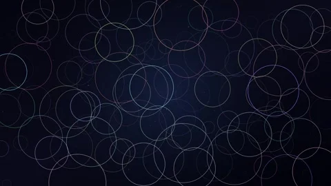 Evolving Neon Circle Outline Loop - Dark Abstract Motion Background 스톡 동영상 341565076
