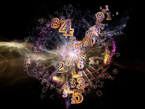 Evolving Numbers Stock Illustration