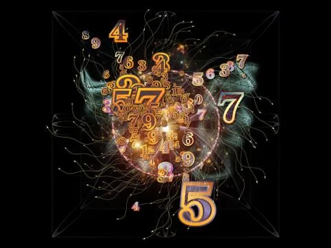 Evolving Numbers Stock Illustration