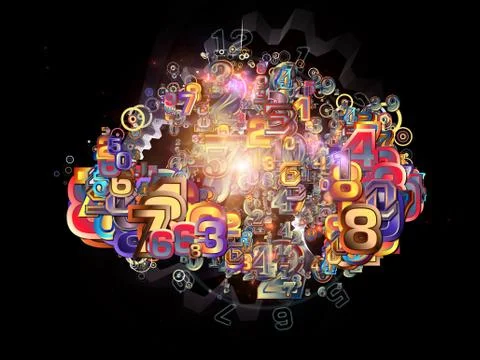 Evolving Numbers Illustrazione stock