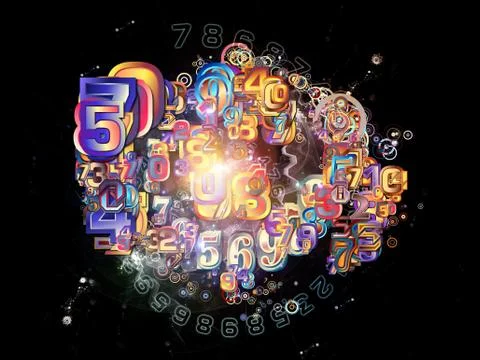 Evolving Numbers Stock Illustration