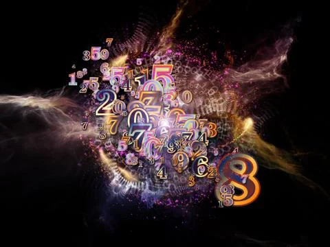 Evolving Numbers Stock Illustration