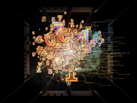 Evolving Numbers Stock Illustration
