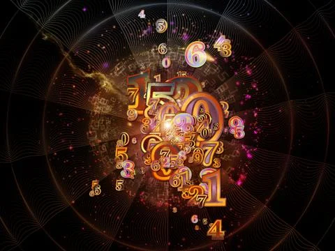 Evolving Numbers Stock Illustration
