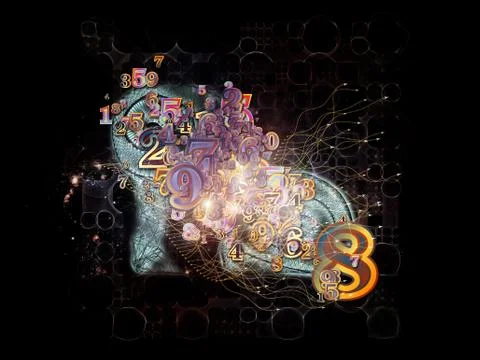 Evolving Numbers Stock Illustration