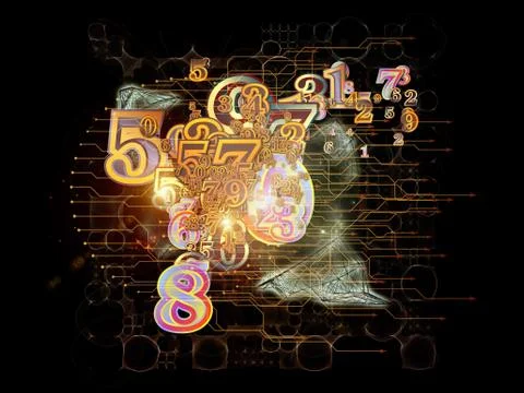 Evolving Numbers Stock Illustration